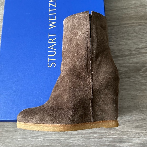 Stuart Weitzman Bootscout Suede Ankle Wedge Booties - Picture 4 of 10